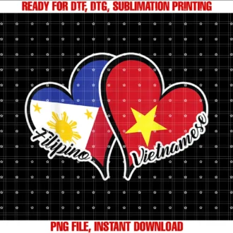 Filipino Vietnamese Flag Heartphilippines Vietnam Flag Heart Half Filipino Half Vietnamese Tee