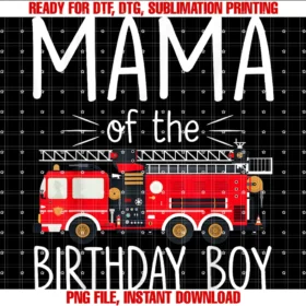 Fire Truck Firefighter 1st Family Birthday Partymama of the Birthday Boy Fire Truck Firefighter Family Party Tee