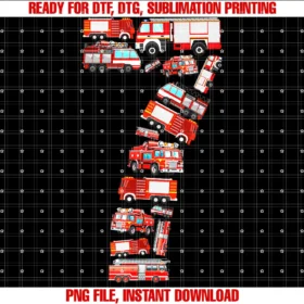 Firefighter Birthday Party Storefire Truck 7th Birthday Boy 7 Year Old Toddler Firefighter Tee