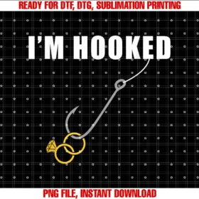 Fisherman Mens Groom Fishing Bachelor Partyim Hooked Engagement Ring Marriage Proposal Fishing Tee