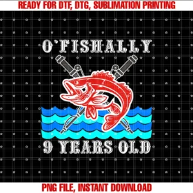 Fishing 1988storeofishally 9 Years Old Birthday Fishing Fisherman Tee