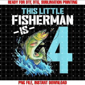 Fishing Birthday Shirt 4 Year Old Boy Fisher4th Bday Kids Tee