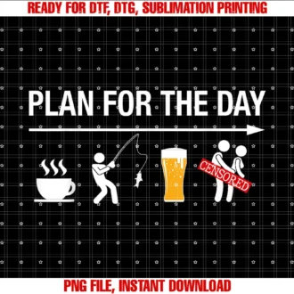 Fishing by Design Tee Companyplan for the Day Coffee Fish Beer Funny Adult Mens Fishing Tee