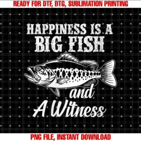 Fishing Clothingwomens Fishing Happiness is a Big Fish and a Witness Fishing Dads V Neck Tee