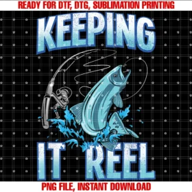 Fishing Gifts and Teesfunny Keeping It Reel Fishing Jumping Fish Hook Fisherman Tee