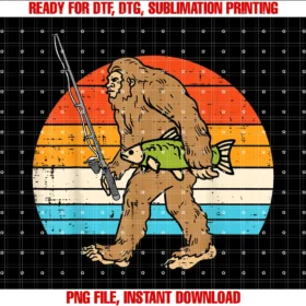 Fishing Shirts for Men Women Boys Kids Giftsbigfoot Sasquatch Fishing Retro Fisherman Men Women Kids Boy Tee