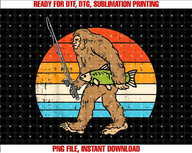 Fishing Shirts for Men Women Boys Kids Giftsbigfoot Sasquatch Fishing Retro Fisherman Men Women Kids Boy Tee