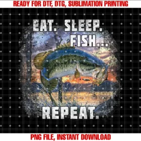 Fishing Shirts Three Peaks Direct Llceat Sleep Fish Repeat Bass Fishing Funny Gifts Tee