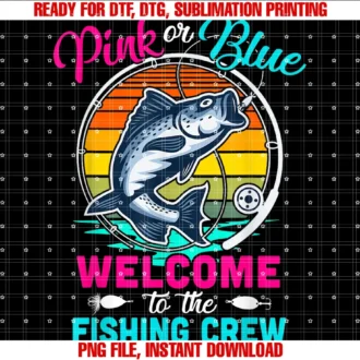 Fishinggender Reveal Fishing Pink or Blue Welcome to Fishing Crew Tee