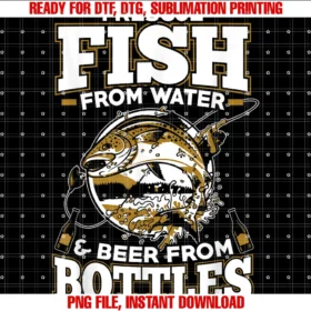 Fishinglovers Teei Rescue Fish From Water and Beer From Bottles Tee
