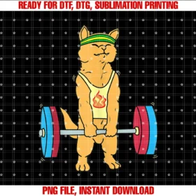 Fitness Gym Bodybuildung Yoga and Sport Outfitscat Weightlifting Deadlifting Funny Gym Sport Fitness Outfit Tee