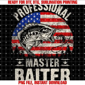 Flag Funny Fishingprofessional Master Baiter Retro American Flag Funny Fishing Tee