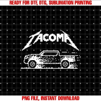 Flatsix Graphics Llctacoma Truck Metal Inspired Pixel Art Tacomatallica Tee