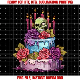 Flower Farmer Expressbirthday Cake With Skull and Flowers Halloween Birthday Tee