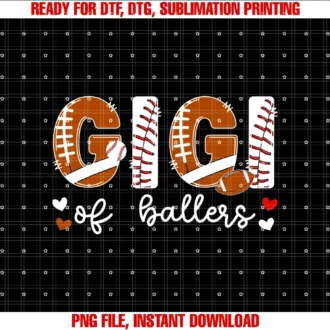 Football Baseball Gigi for Mothers Daygigi of Ballers Baseball Football Gigi Grandma Tee