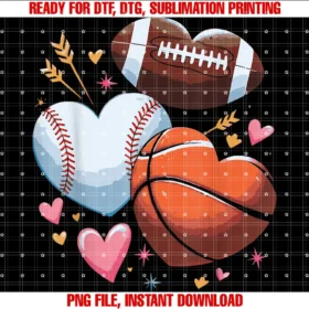 Football Basketball Baseball Are My Valentineheart Football Basketball Baseball Valentines Day Boys Mens Tee