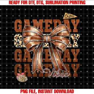 Football Bow Gameday Game Day Vibes Leopard Printt Shirt Tee