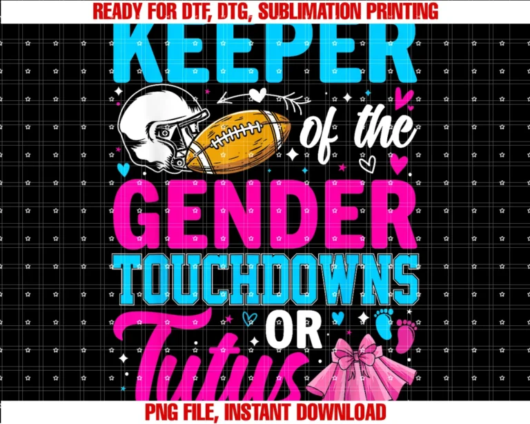 Football Gender Reveal Decorations Baby Shower Cotouchdown or Tutus Funny Keeper of Gender Baby Reveal Party Tee