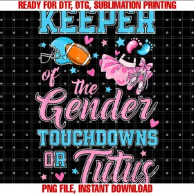 Football Gender Reveal Decorations Baby Shower Teetouchdown or Tutus Funny Keeper of Gender Baby Reveal Party Tee