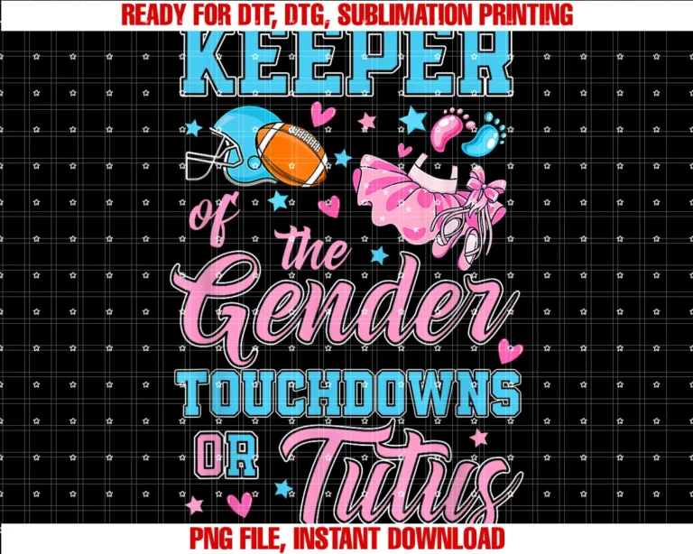 Football Gender Reveal Decorations Baby Shower Teetouchdown or Tutus Funny Keeper of Gender Baby Reveal Party Tee