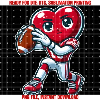 Football Valentine Boys Kids Men Dad Mom Womenvalentines Day Heart Quarterback Football Sports Tee