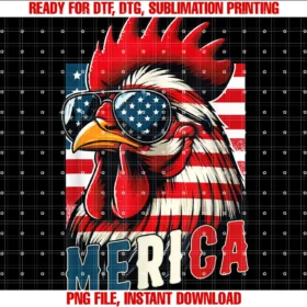 Fourth of July American Flag Chicken Copatriotic Chicken Merica Usa Flag Chicken Lover 4th of July Tee