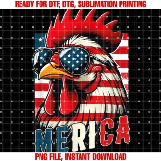 Fourth of July American Flag Chicken Copatriotic Chicken Merica Usa Flag Chicken Lover 4th of July Tee