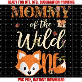 Fox 1st Birthday Decorations Gifts for Familymommy of the Wild One Birthday Girl Fox Lover Mom Mother Tee