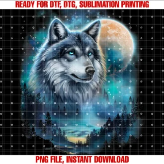 Fox Republic Designmajestic Wolf Under Moonlit Forest Sky Tee