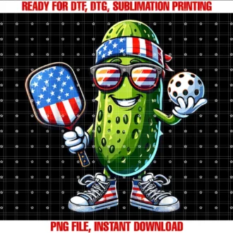 Funny 4th of July Pickles Lovers Pickeball Loversfunny Patriotic Pickle Playing Pickleball Paddle 4th of July Tee