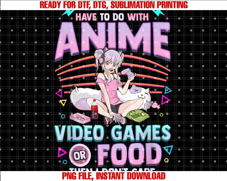 Funny Anime Video Games or Food Punscute Anime Gamer Girl Funny Kawaii Japanese Manga Joke Tee