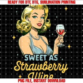 Funny Day Drink Party Drunk Vintagewine Lover Wine Drinking Sweet as a Strawberry a Wine Tee