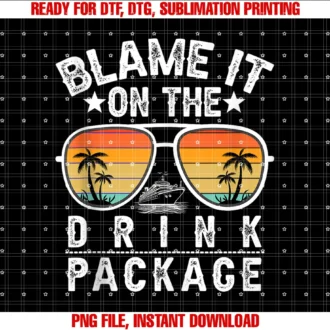 Funny Drinking Lover Cruise Ship Matching Cofunny Family Vacation Blame It on the Drink Package Cruise Tee
