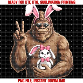 Funny Easter Day Bigfootbunny Sasquatch Outfitretro Funny Easterbigfoot Bunny Sasquatch Rabbit Clothing Tee