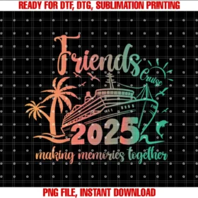 Funny Family Reunion Vibes Friends Cruise 2025 Teefriends Cruise 2025 Matching Party Birthday Friends Trips Tee