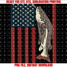 Funny Fishing Gifts for Fishermancatfish Fishing Fish Patriotic Catfishing American Flag Tee