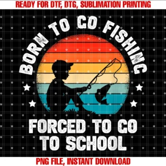 Funny Fishing Shirts Fisherman Men Women Kidsborn to Go Fishing Forced School Funny Fiching Men Kids Boys Tee