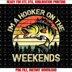 Funny Fishingshirt Im a Hooker on the Weekends Bass Fish Tee