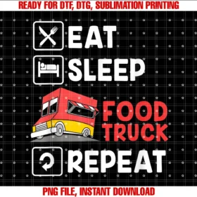 Funny Food Truck Owner Gifts Food Truck Festivalretro Eat Sleep Food Truck Repeat for Food Truck Owner Tee