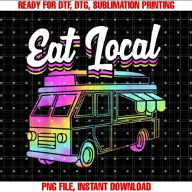 Funny Food Truck Owner Gifts Food Truck Festivalretro Vibe Food Trucks Eat Local for Food Truck Owner Tee