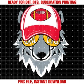 Funny Football Costumeretro Wolf Football Fan Football Lovers for Men Women Kids Tee