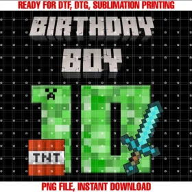 Funny Gaming Pixel Birthday Kids Boys10th Birthday Video Gamer Pixel Birthday 10 Years Old Boys Tee