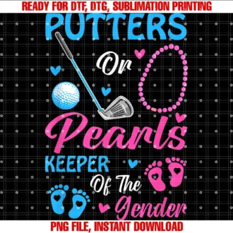 Funny Gender Reveal Shirtsputters or Pearls Keeper of the Gender Gender Reveal Party Tee