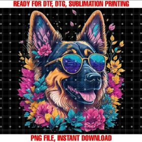 Funny German Shepherd Perfect for Women Girls Dogflower German Shepherd Spring Nature Dog Lovers for Women Tee