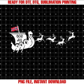 Funny God Jul Viking Ship Sleigh Tee Shirtgod Jul Viking Ship Sleigh Tee