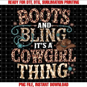 Funny Graphic Tees Women Men Kidscowgirl Boots Bling and Western Cowgirl Hat Design Tee