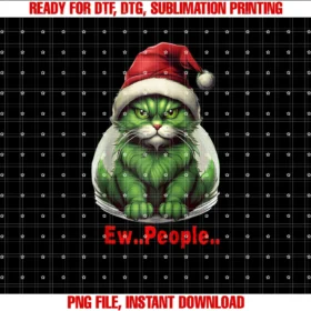 Funny Green Cat Christmas Celebration Shirtfestive Christmas Green Cat Ew People Funny Cat Baseball Tee Tee