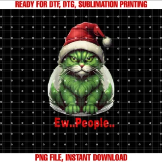 Funny Green Cat Christmas Celebration Shirtfestive Christmas Green Cat Ew People Funny Cat Baseball Tee Tee