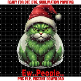 Funny Green Cat Christmas Celebration Shirtfestive Christmas Green Cat Ew People Funny Cat Tee