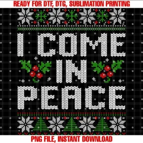 Funny Group Couples Family Ugly Christmas Tersi Come in Peace Couple Matching Ugly Christmas Ter Tee